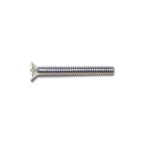Midwest Fastener #6-32 x 1-1/4 in Slotted Flat Machine Screw, Zinc Plated Steel, 42 PK 61985 - main